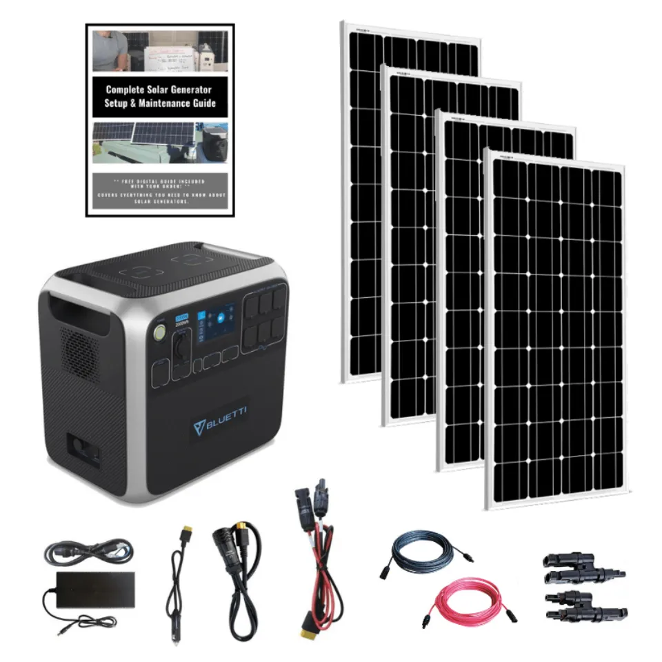 Bluetti AC200P 2,000Wh Solar Generator Quad Kit