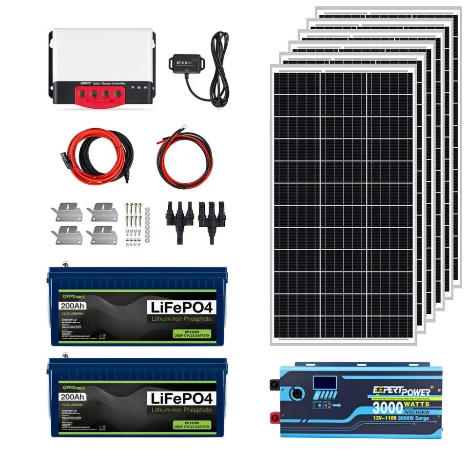 ExpertPower LiFePO4 5KWH 12V Solar Power Kit
