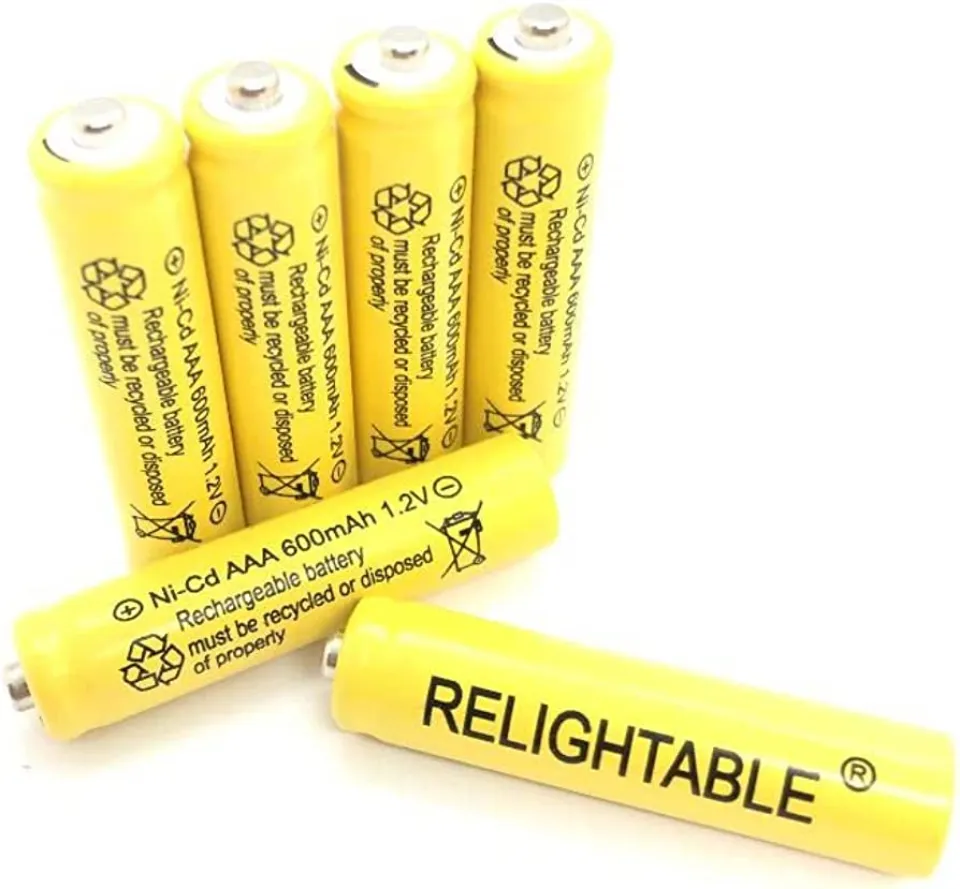 Relightable AA NiCd Rechargeable Batteries for Solar Lights